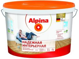 Краска ВД-ВАЭ Alpina Надежная интерьерная, белая,(3,75 кг) 2,5 л