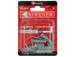 Распорный дюбель Koelner 8/40 с прямым крюком 5,0x50 (блистр 4шт)