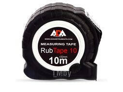 Рулетка ударопрочная ADA RubTape 10 с полимерным покрытием ленты (сталь, с двумя СТОПами, 10 м) А00154