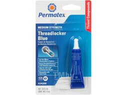 Фиксатор резьбы средней фиксации синий Permatex Medium Strength Threadlocker BLUE, 6мл в блистере 24200