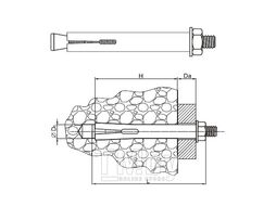 Анкерный болт с гайкой EKT SHF 10х130 (упак/50шт) CV011582