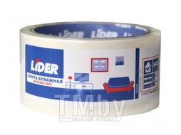 Лента бумажная LIDER 25мм/50м, внутр, белая E108893