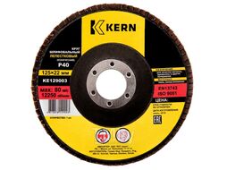 Круг шлифовальный лепестковый KERN 125x22мм, P40, конический, KE129003