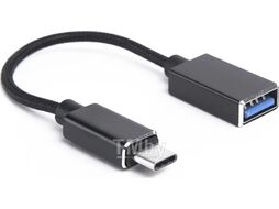 Переходник Atom USB Type-C 3.1 - USB А 3.0, OTG, 0,15 м (шт/гн) 31033 черный