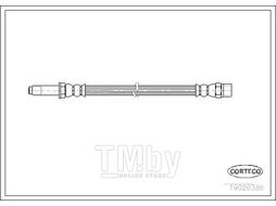 Шланг тормозной задн. Ford Galaxy 95-06, Seat Alhambra 96-10, VW Sharan 95-10 CORTECO 19026386