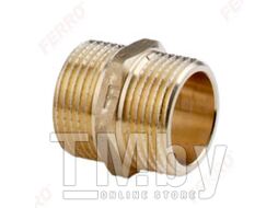 Ниппель прямой латунь FERRO N04ZW 3/4" НР-НР индивидуальная упаковка