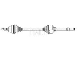 Полуось Peugeot 406 (1995-2004) RH c ABS METELLI 17-0286