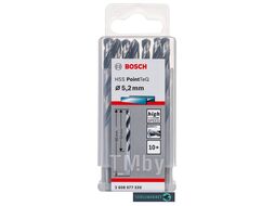 Сверло спиральное Bosch HSS PointTeQ 5,2мм DIN 338 (135 град.) по металлу (10 шт.) 2.608.577.220 BOSCH