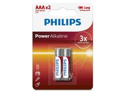 Элемент питания алкалиновый Philips 2шт. размер AAA (LR03) 8712581544225