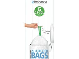 Пакеты для мусора Brabantia PerfectFit G 23-30л / 246265 (20шт, белый)