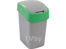 Мусорное ведро Curver Flip Bin 02171-P80-00 / 190173 (25л, серебристый/зеленый)