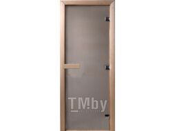 Стеклянная дверь для бани/сауны Doorwood Теплое утро 190x70 (сатин, коробка листва)