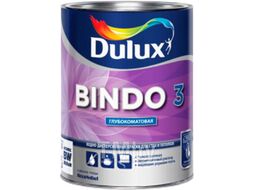 Краска Dulux Bindo 3 для стен и потолков (1л, белый глубокоматовый)