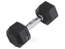 Гантель обрезиненная STARFIT DB-301 8 кг, черная 1/2