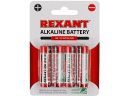 Алкалиновая батарейка AA/LR6 1,5 V 4 шт. блистер REXANT