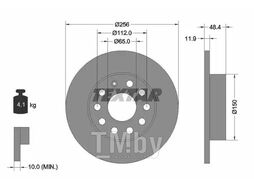 Тормозной диск Audi A3 (09.2004-), VW Caddy (2004-), Golf V, Jetta (2005-), Touran (2003-) R TEXTAR 92121103