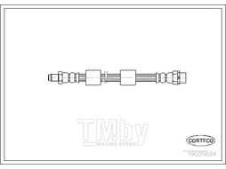 Шланг тормозной BMW 5 E39 Front L=435 CORTECO 19026684