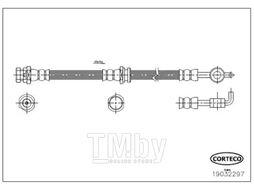 Шланг тормозной передн. Mazda 323 89-98, 626 91-97-, MX-3 91-, MX-6 92-, Toyota Yaris Verso 99- CORTECO 19032297