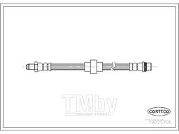 Шланг тормозной передн. Renault Megane 96-, Megane Scenic 97-99, Scenic 99-03 CORTECO 19025706