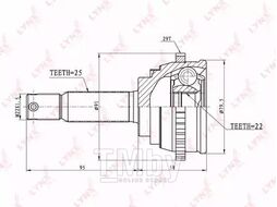 ШРУС HYUNDAI Accent 1.3-1.5 94-00 LYNXauto CO-3604A