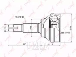 ШРУС NISSAN Primera(P10) 1.6-2.0D 90-96 LYNXauto CO-5721