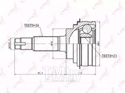 ШРУС TOYOTA Caldina 1.8 92-02, Carina 1.6-2.0TD 92-97, Starlet 1.3 96-99 LYNXauto CO-7507