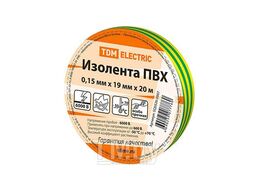 Изолента ПВХ 0,15х19мм Желто-Зеленая 20м TDM