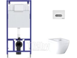 Унитаз подвесной с инсталляцией GROHE Euro Ceramic 39206000 + Novum 525 040000 + D7 040037