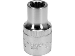 Головка торцевая spline 1/2" 6гр. 9мм L38мм CrV на держателе Yato YT-14821