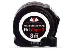 Рулетка ударопрочная ADA RubTape 3 с полимерным покрытием ленты (сталь, с двумя СТОПами, 3 м) А00155