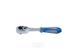 Трещотка KING TONY 1/4", 140 мм, 24 зубца, флажковая с кнопкой, фиксатор 2771-55G