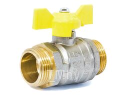 Кран шаровый 1/2" стандарт нар.-нар. бабочка (ГАЗ) PN 40 LD