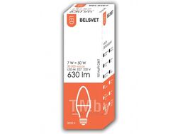 Лампа светодиодная BELSVET LED-М Свеча C37 7W 3000 К E27