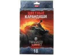 Набор цветных карандашей Hatber World of tanks (WOT) / BKc 18460 (18шт)