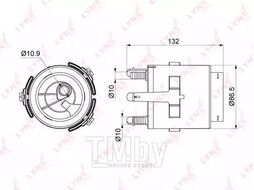 Фильтр топливный TOYOTA Avensis(T25) 1.6-2.4 03-08, Corolla(E12) 1.4-1.8 02-07 LYNXauto LF-998M