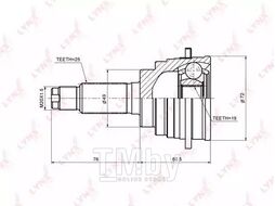 ШРУС SUZUKI Baleno 1.3 95-02 LYNXauto CO-7328