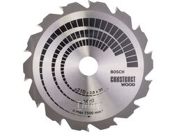 Диск пильный 210х30 мм 14 зуб. по дереву CONSTRUCT WOOD BOSCH (переменный зуб) (2608640634)