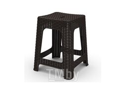 Табурет квадратный Rattan, горький шоколад, INGREEN (36,3х36,3х44,8 см)