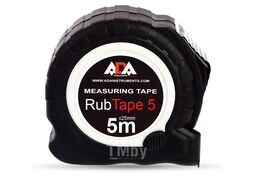 Рулетка ударопрочная ADA RubTape 5 с полимерным покрытием ленты (сталь, с двумя СТОПами, 5 м) А00156