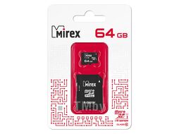 Карта памяти Mirex microSDXC 64GB UHS-I, Class 10, adapter 13613-AD10SD64