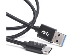 Кабель Atom USB Type-C 3.1 - USB А 3.0 (1м, черный)