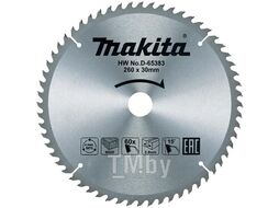 Диск пильный для дисковой пилы для дерева MAKITA 260x30x1,8x60T D-65383