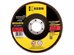 Круг шлифовальный лепестковый KERN 125x22мм, P100, конический, KE129034