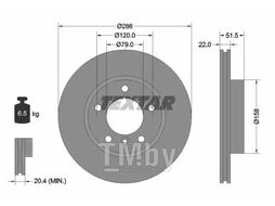 Тормозной диск BMW 3 E36, E46 TEXTAR 92055605