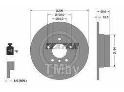 Тормозной диск BMW 1 2004-, 3 2005- R TEXTAR 92133103