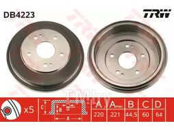 Тормозной барабан TRW DB4223