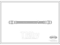 Шланг тормозной AUDI 80 B2, B3 Rear L=173 RH CORTECO 19020655