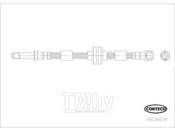 Шланг тормозной передн. VW Multivan V 03-09, Transporter V 03-09 CORTECO 19036619