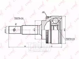 ШРУС TOYOTA Avensis(T22) 2.0D 99-03 LYNXauto CO-7504A