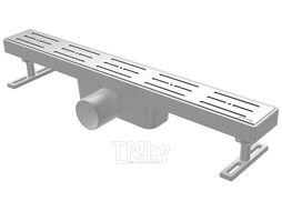 Сливной трап горизонтальный D 50, решетка нерж., 65х330мм, NOVA